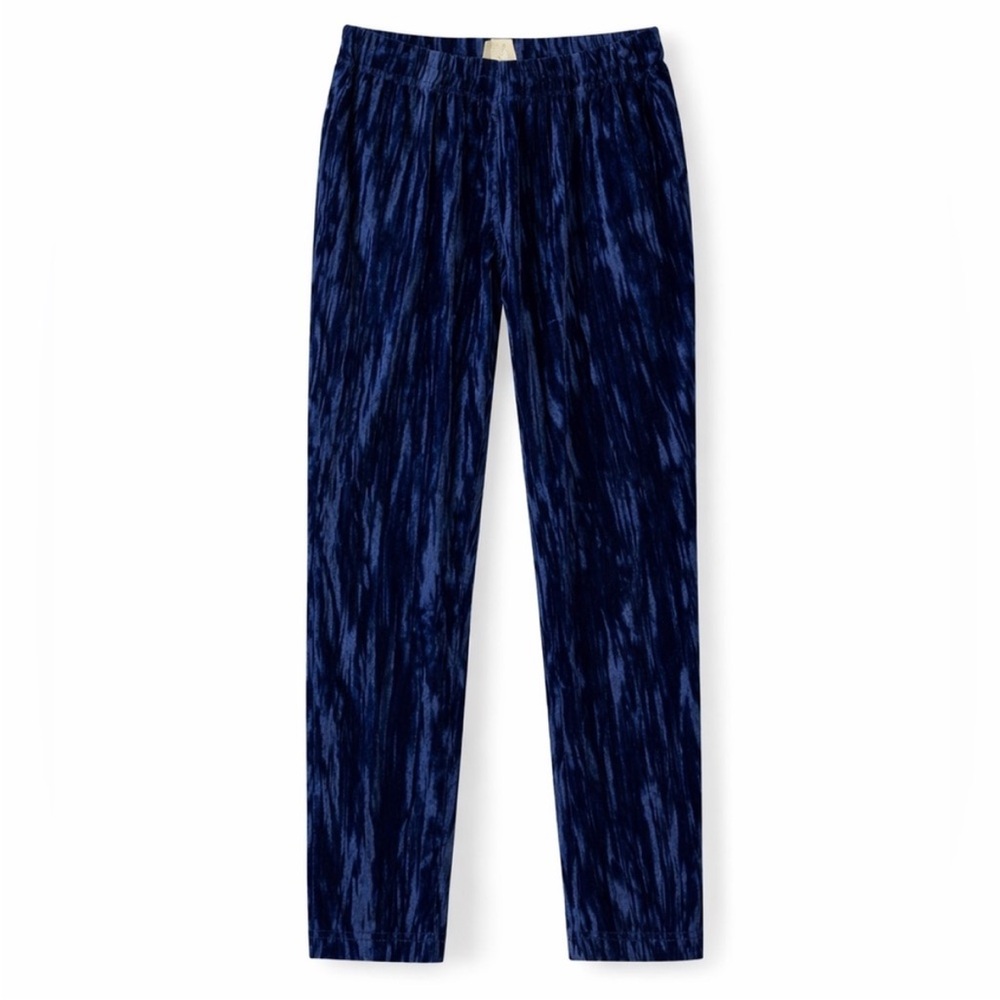 Tina Jo Crushed Velvet Pull-On Pants Navy Blue Size Small NWT